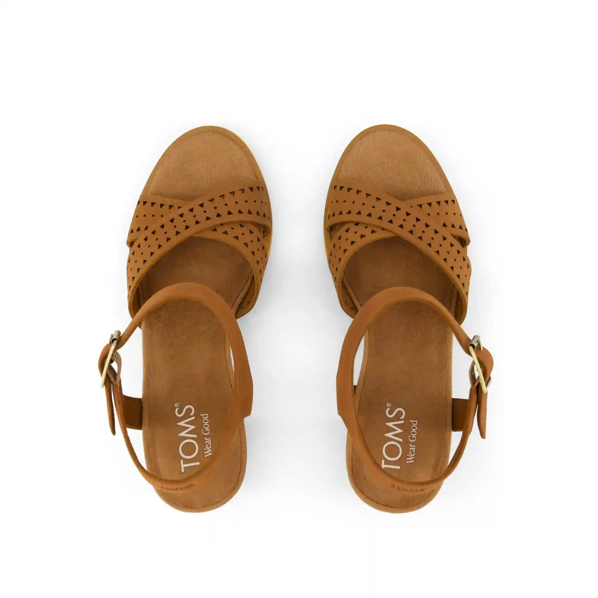 Womens Majorca Strappy Heeled Sandal Brown Perforated Leather