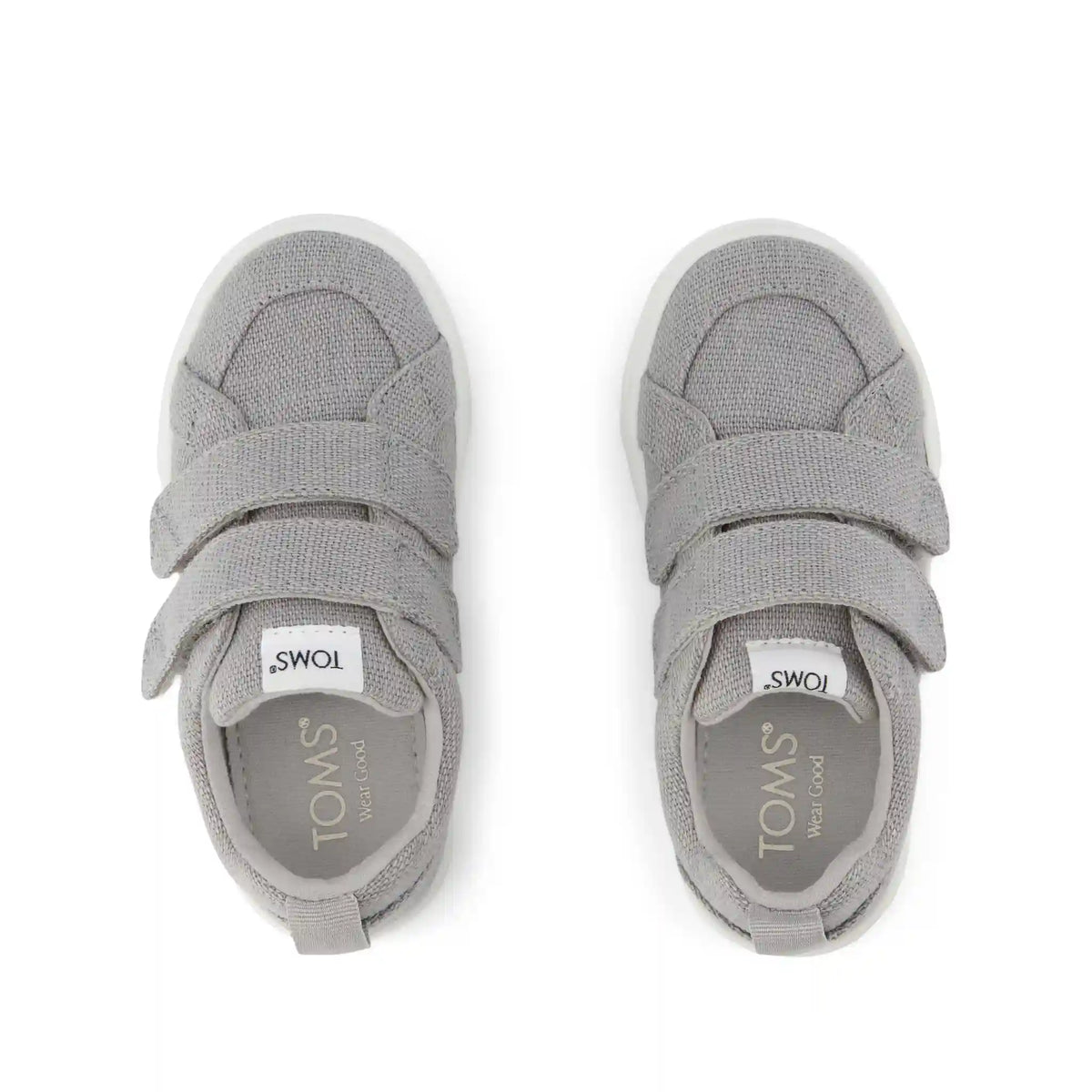 Cruz Double Strap Drizzle Grey Heritage Canvas Toddler Sneaker