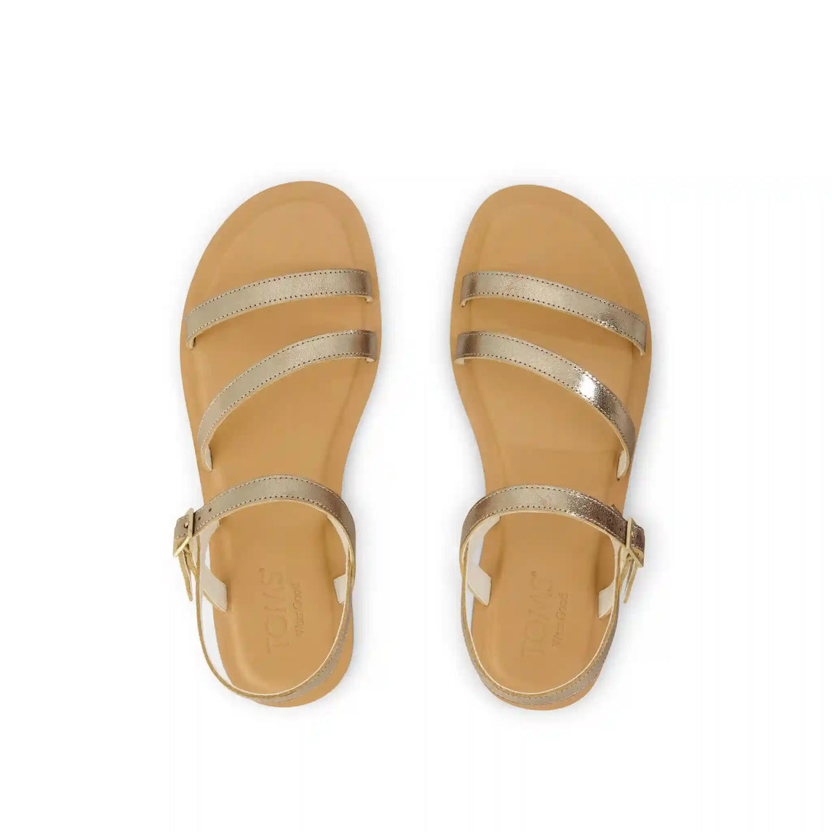Womens Kira Strappy Sandal Gold Leather