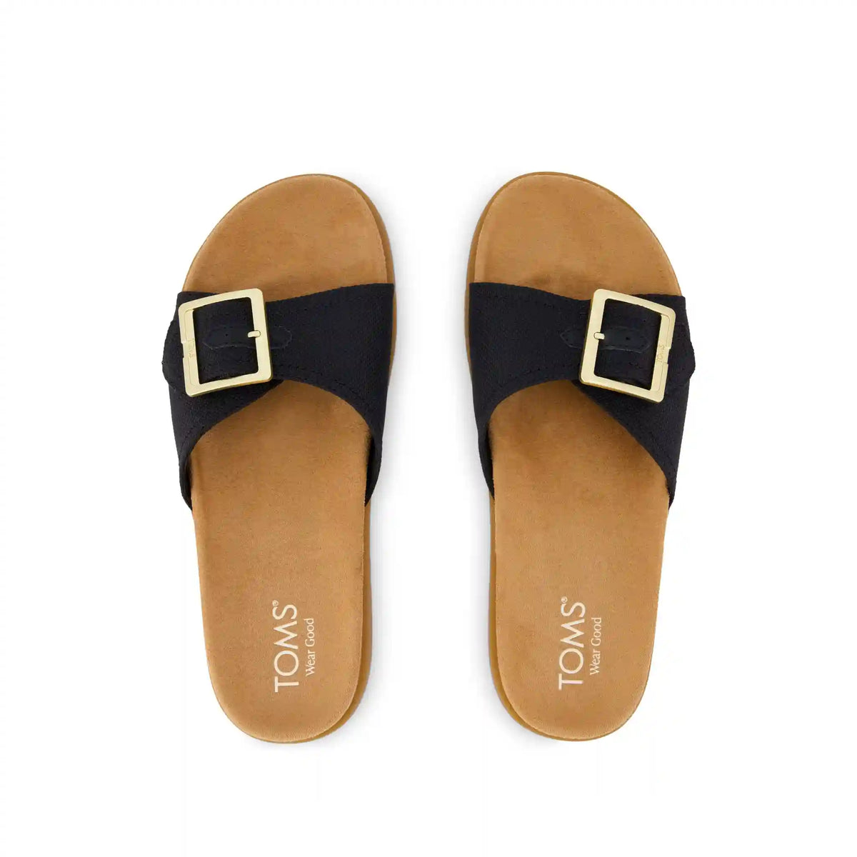 Womens Marin Slide Sandal Black Canvas