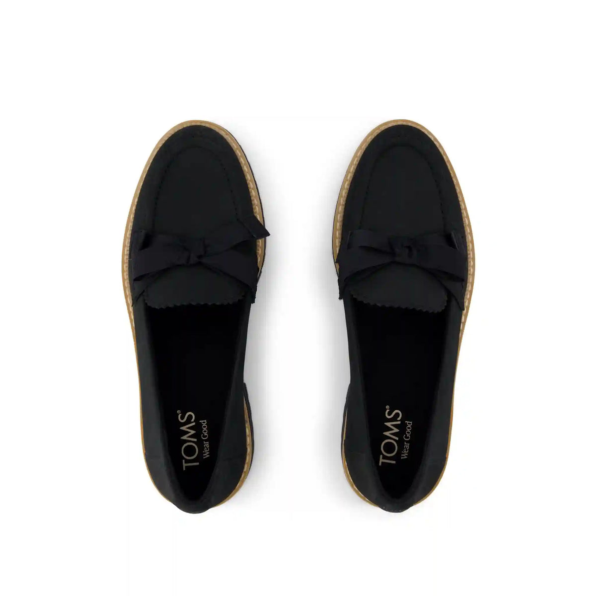 Womens Cara Bow Loafer Black Leather