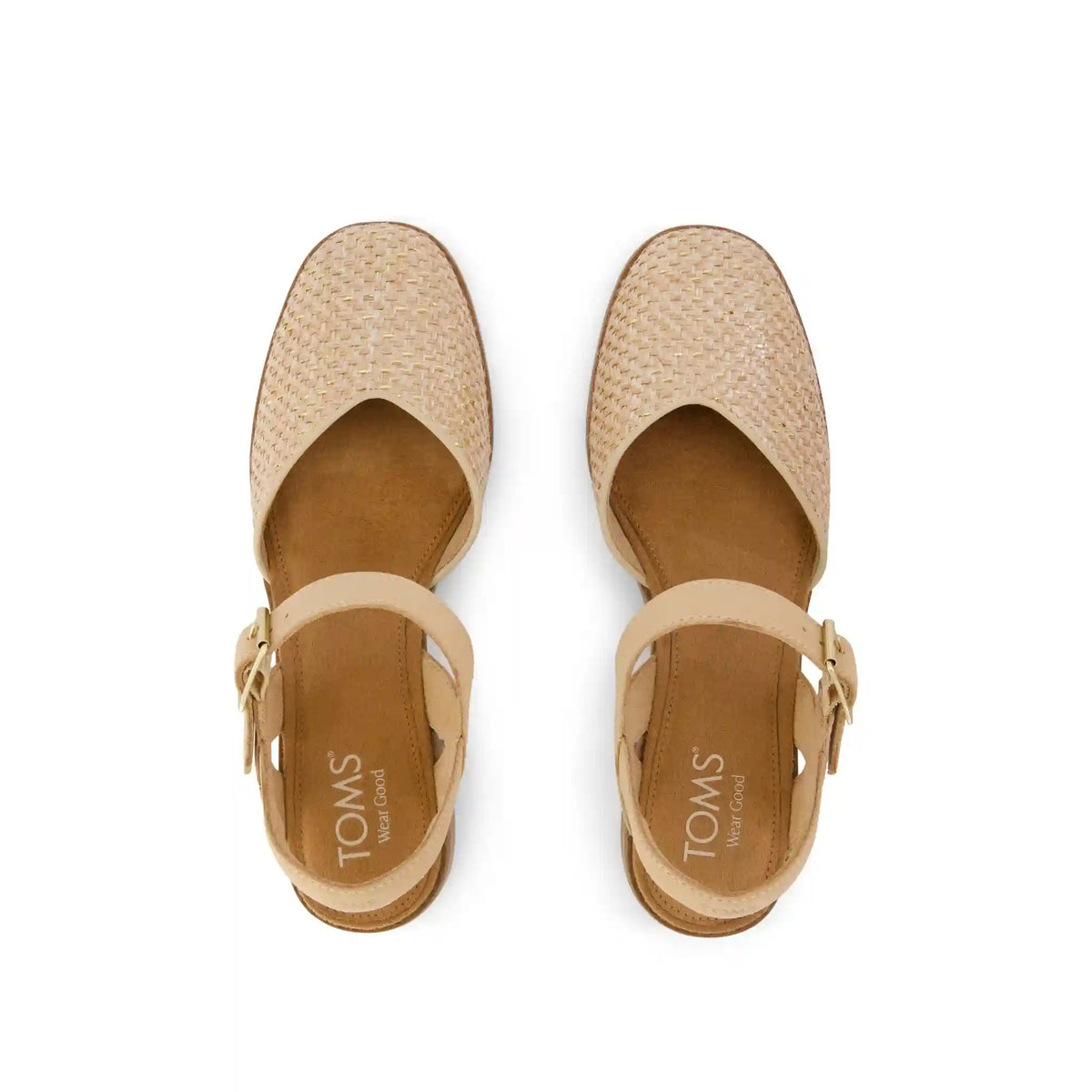 Womens Jaclyn Heel Natural Metallic Raffia