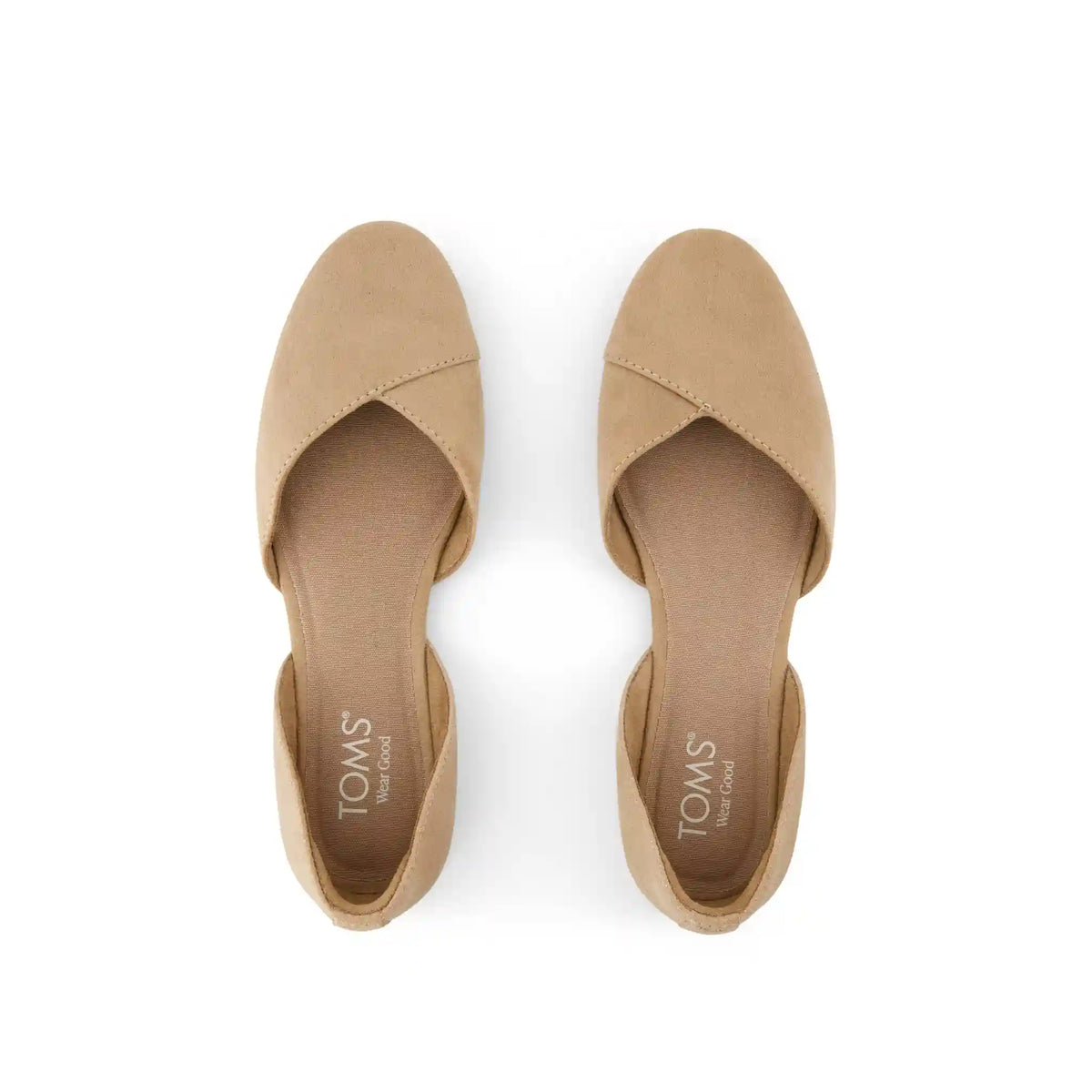 Womens Gemma D'Orsay Flat Taupe Metallic Crosshatch Suede