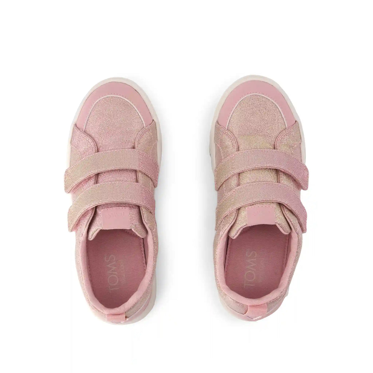 Cruz Double Strap Kids Sneaker Pink Quartz Iridescent Woven