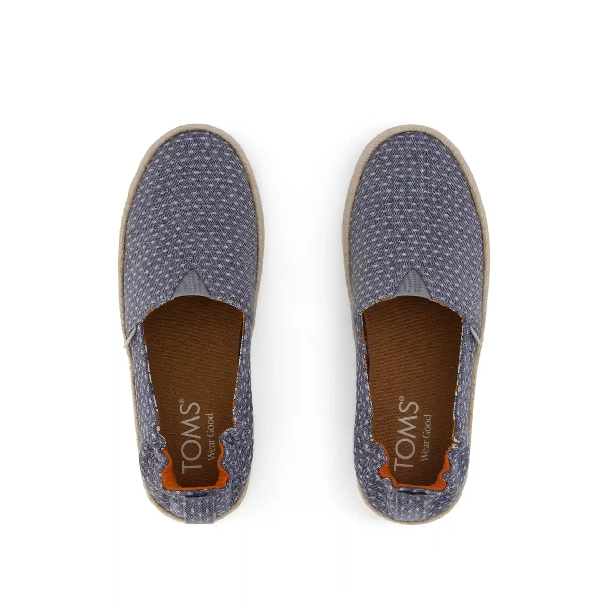Valencia Platform Kids Espadrille Niagara Mist Chambray Dot