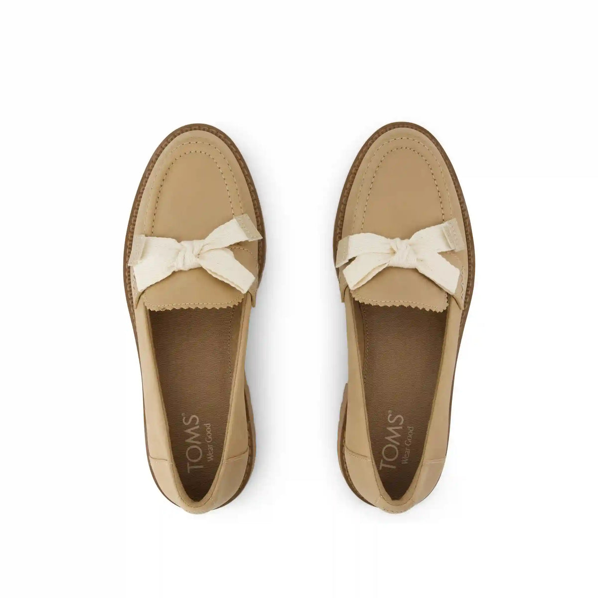 Womens Cara Bow Loafer Taupe Leather