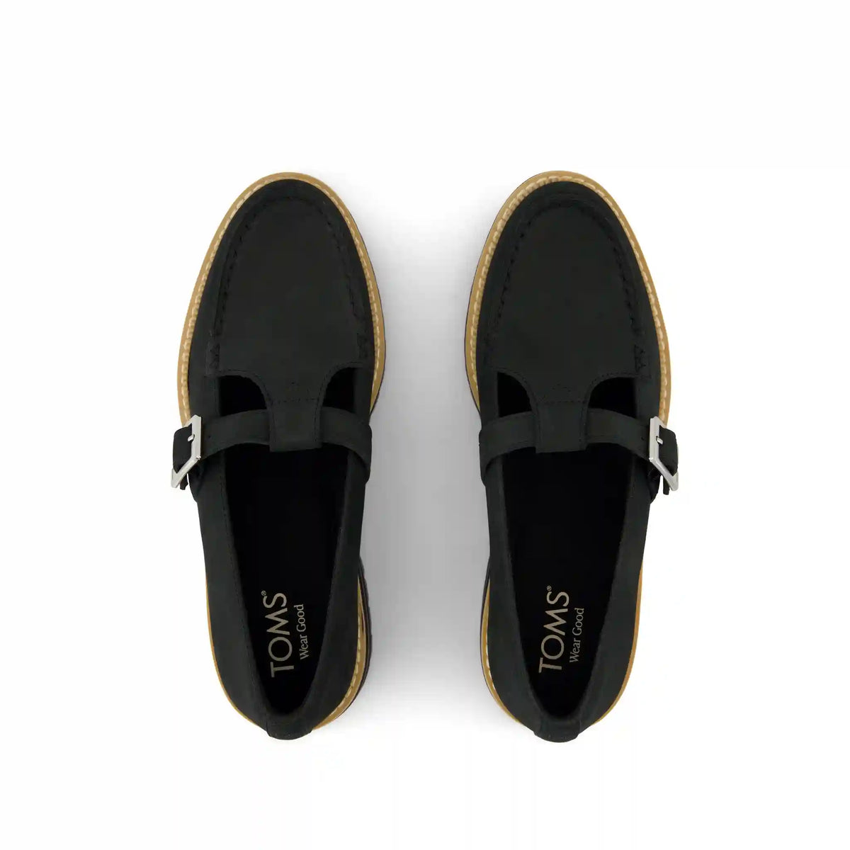 Womens Cara Mary Jane Loafer Black Nubuck Leather