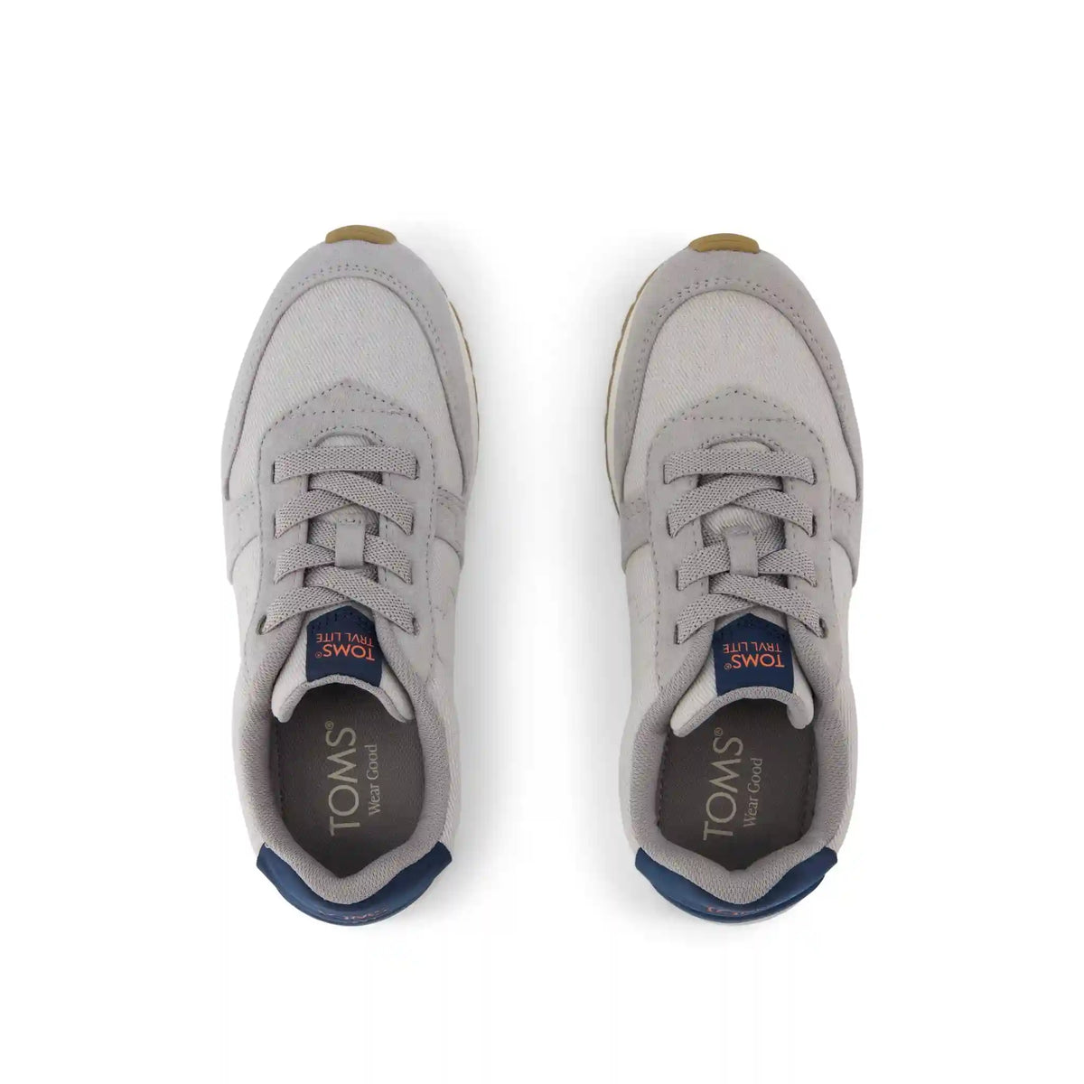 TRVL LITE Retro Runner Kids Sneaker Water Repellent Drizzle Grey Vintage Twill