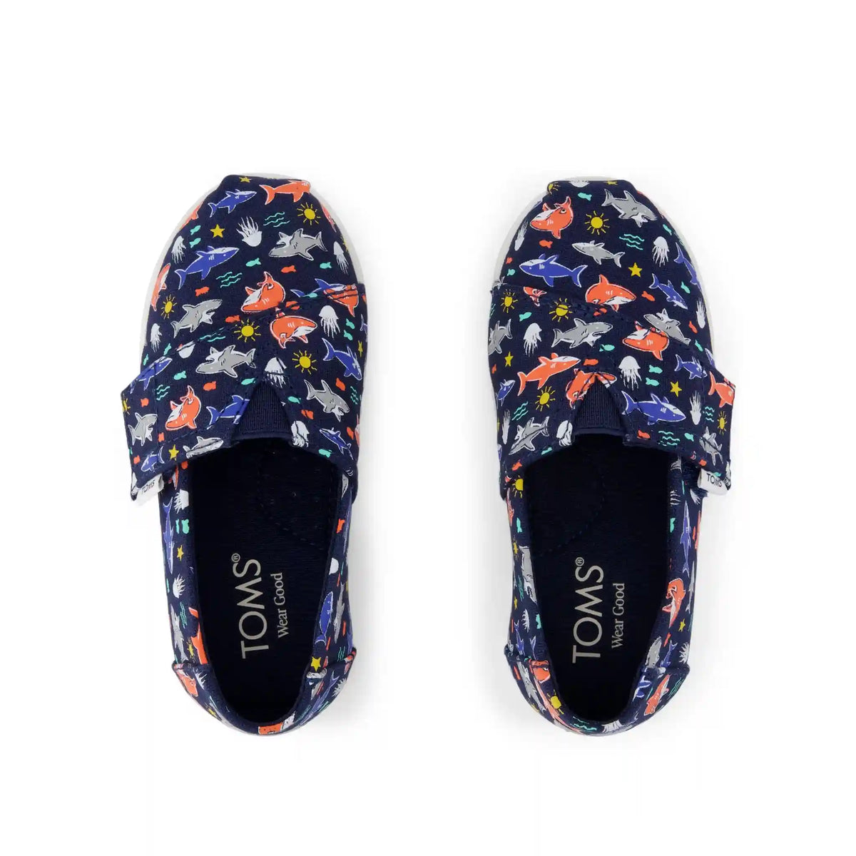 Alpargata Classic Toddler Shoe Navy Glow in the Dark Shark Friends