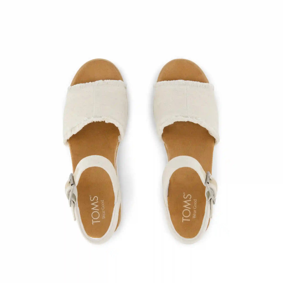 Womens Diana Wedge Sandal White Denim Fray