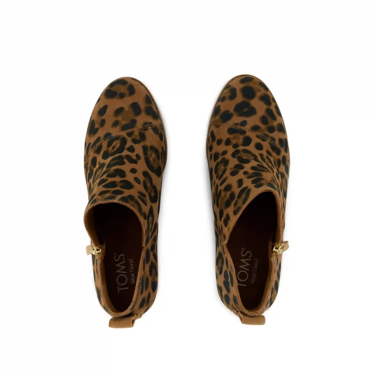 Womens Goldie Wedge Ankle Bootie Leopard Suede