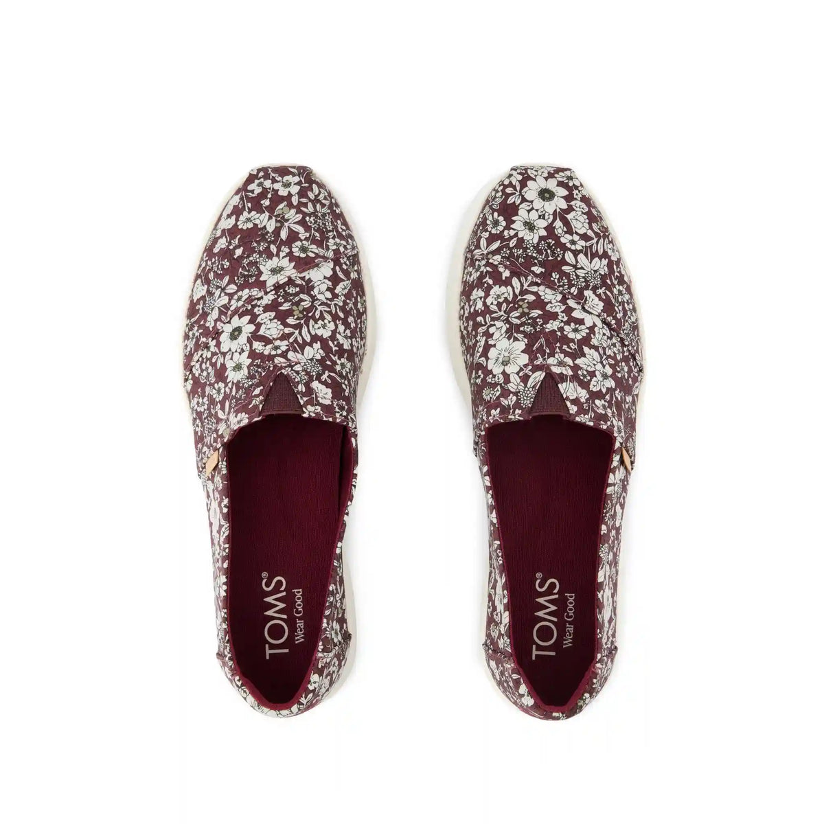 Womens Alpargata Plus Burgundy Floral Print