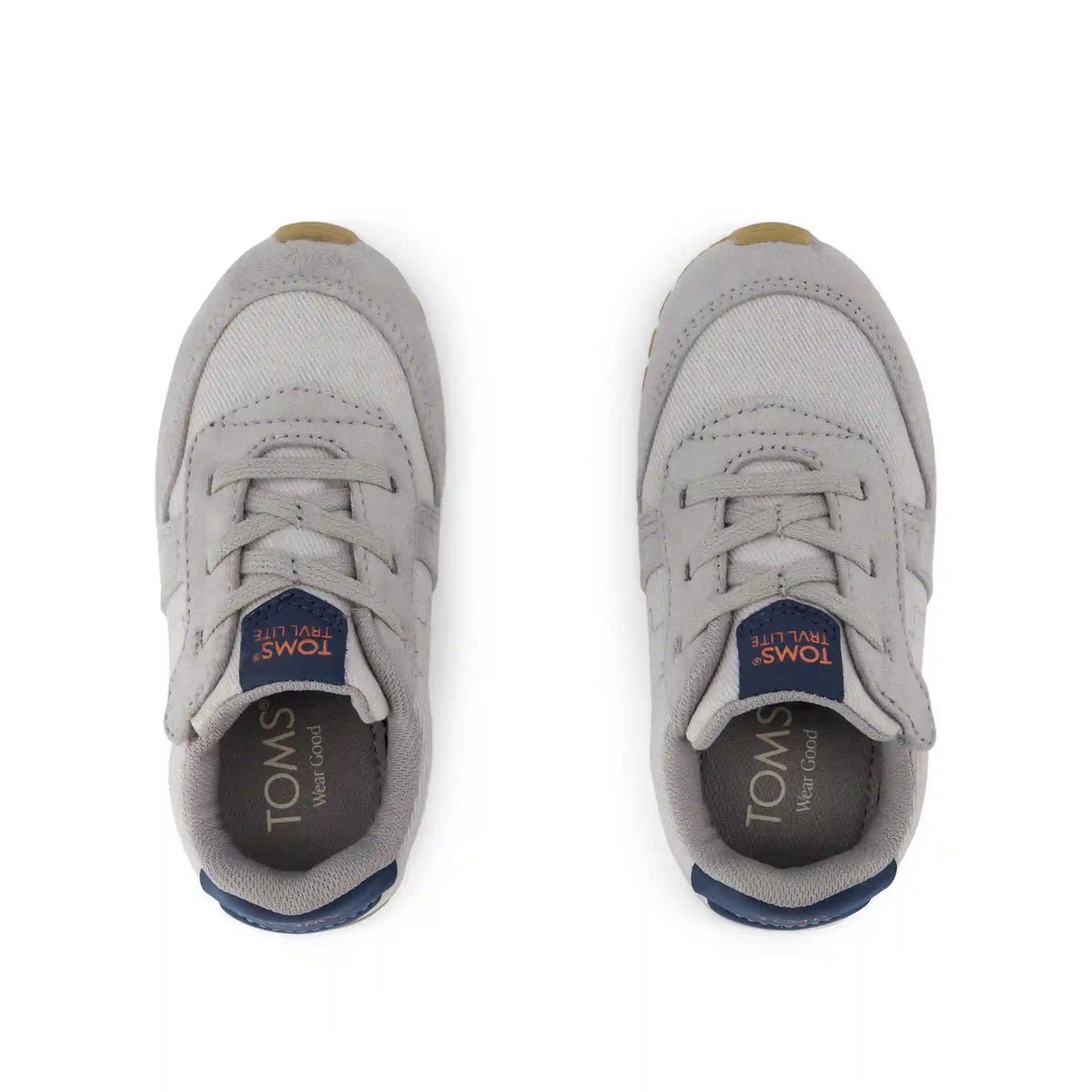 TRVL LITE Retro Runner Toddler Sneaker Water Repellent Grey Vintage Twill
