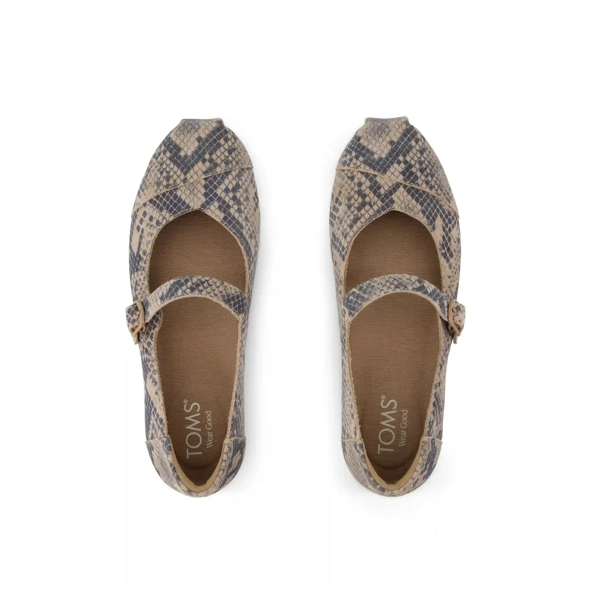 Womens Alpargata Mary Jane Taupe Snake Print Suede
