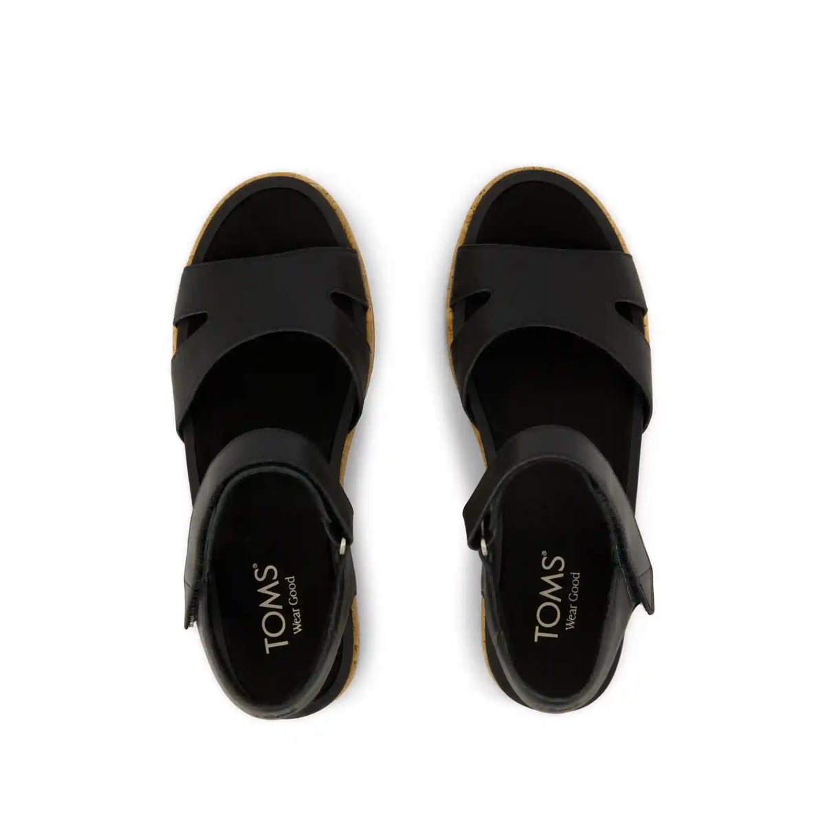 Womens Alana Wedge Sandal Black Leather