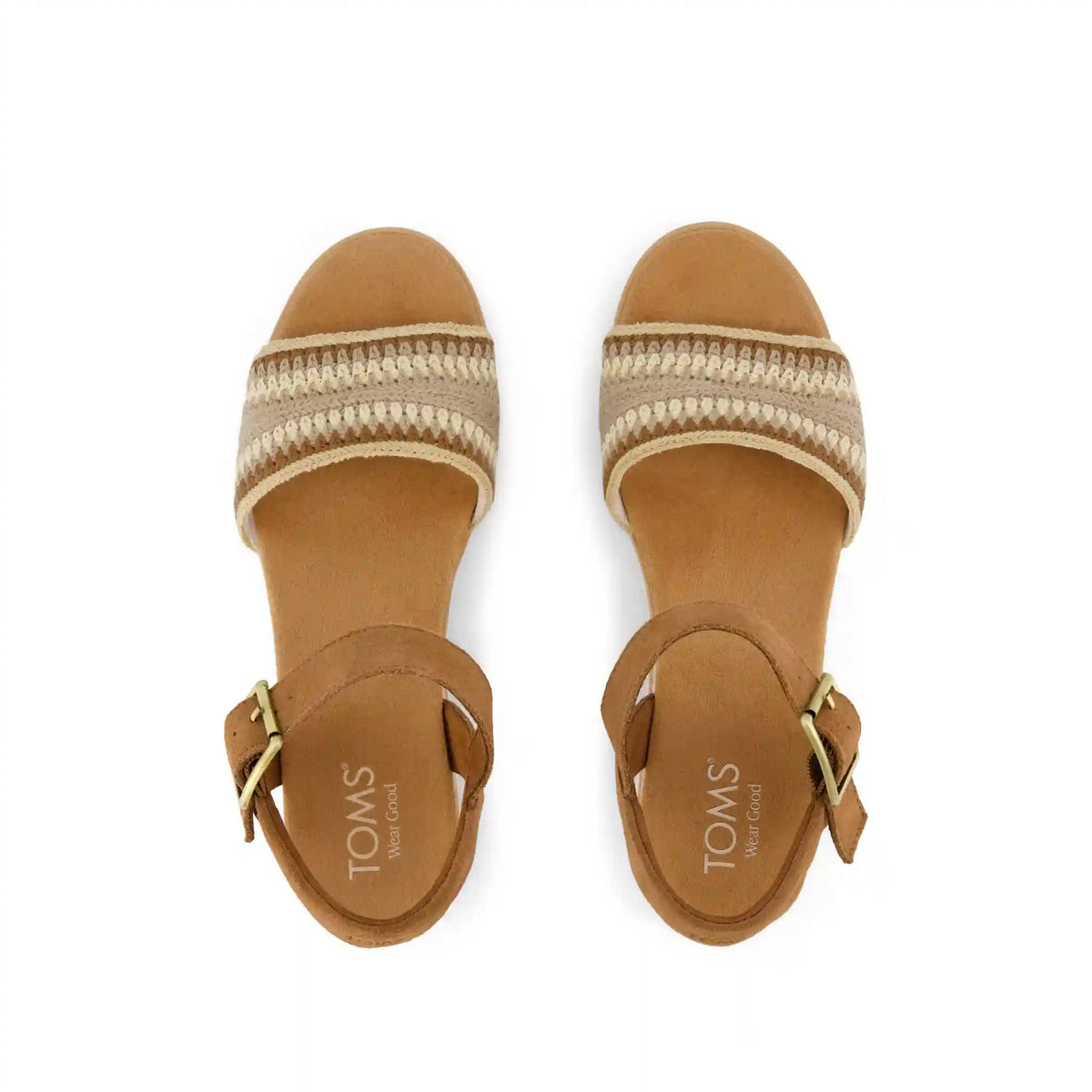 Womens Diana Wedge Sandal Almond Crochet