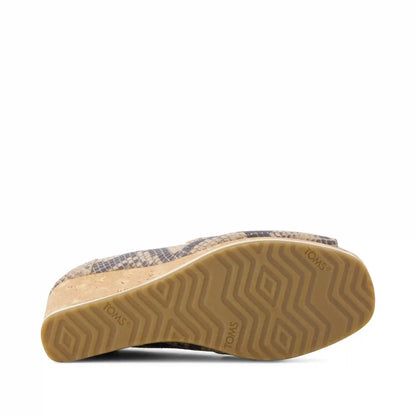 Womens Essential Wedge Taupe Snake Print Suede