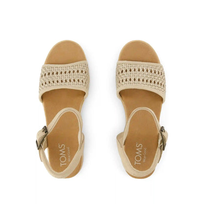 Diana Wedge Sandal Champagne Metallic Basket Weave
