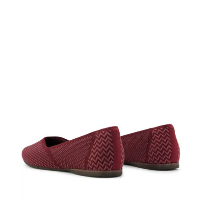 Womens Gemma Flat Burgundy Engineered Knit