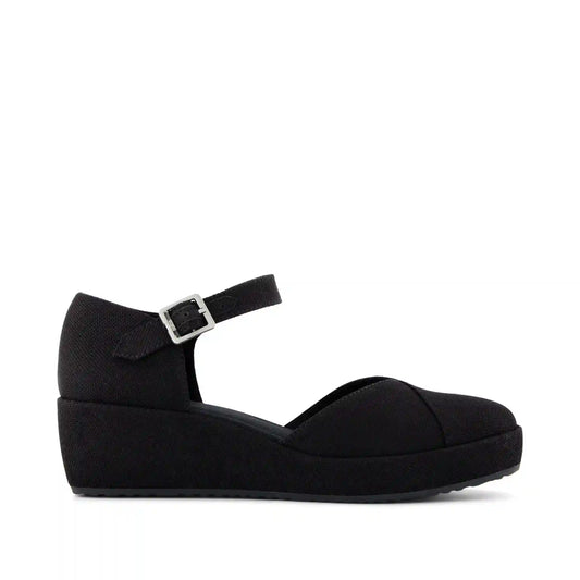 Womens Gwyneth Wedge Black Canvas