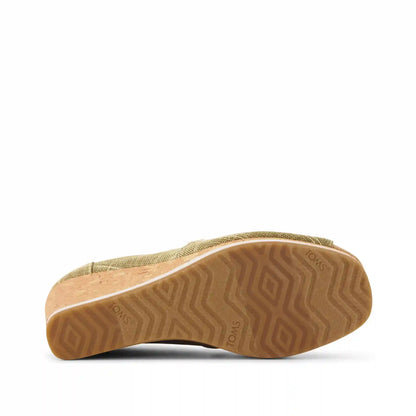 Womens Essential Wedge Gold Shimmer Crosshatch