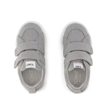 Cruz Double Strap Drizzle Grey Heritage Canvas Toddler Sneaker