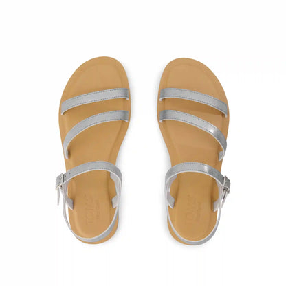 Womens Kira Strappy Sandal Silver Leather