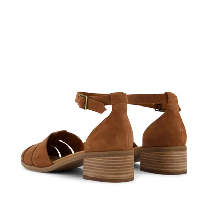 Jaclyn Fisherman Heel Amber Brown  Kid Suede