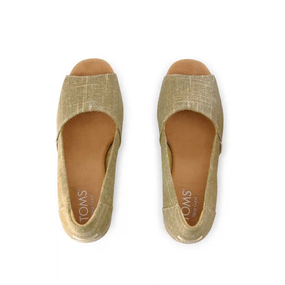 Womens Essential Wedge Gold Shimmer Crosshatch