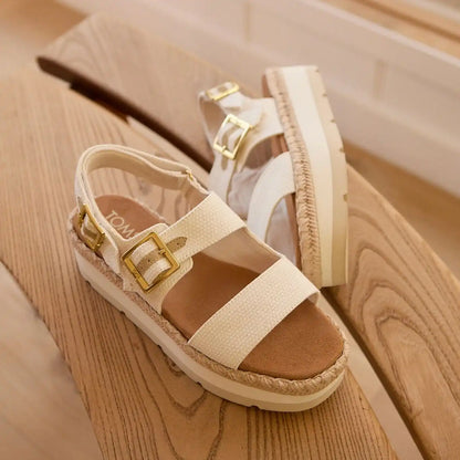 Womens Giana Flatform Sandal White Woven