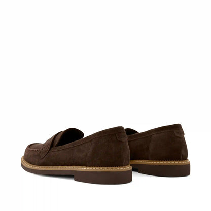 Womens Marie Loafer Chocolate Brown Deco Stich Suede