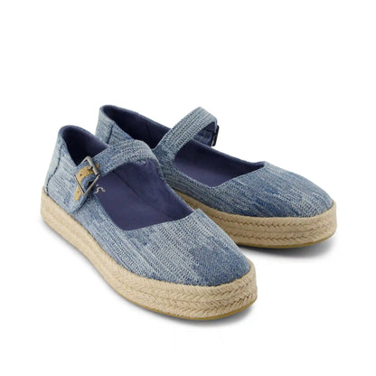 Carolina Mary Jane Espadrille Dark Sky Textured Denim