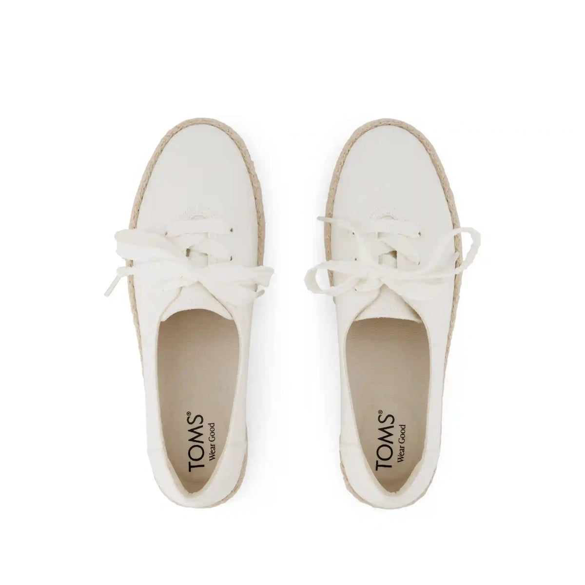 Womens Valencia Lace-Up Platform Espadrille White Canvas
