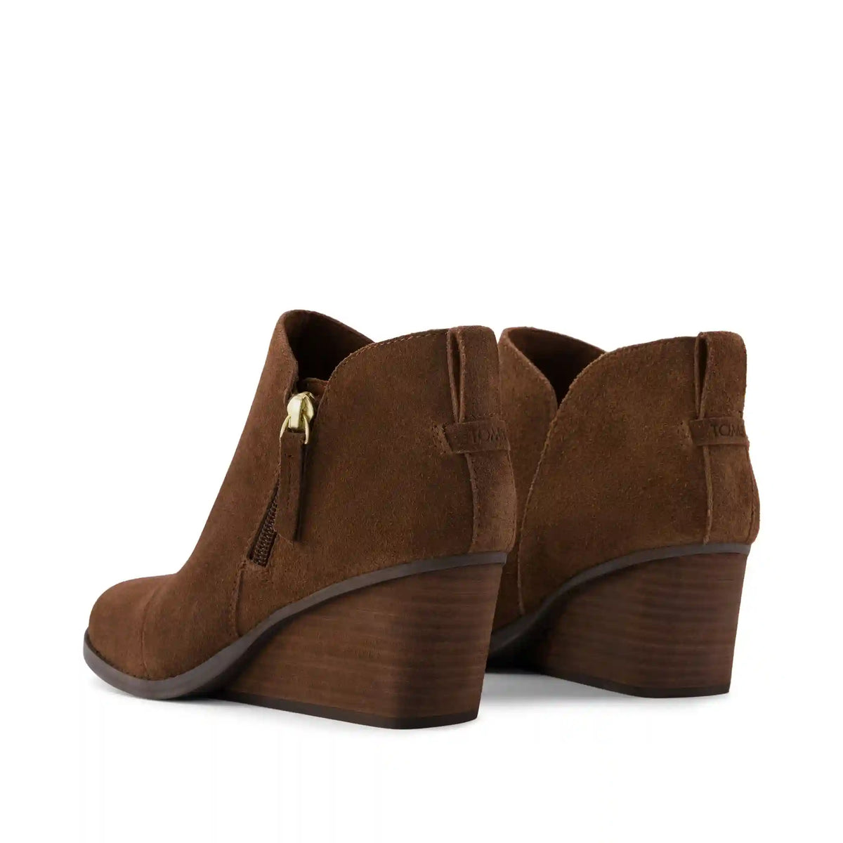 Womens Goldie Wedge Ankle Bootie Hot Cocoa Suede