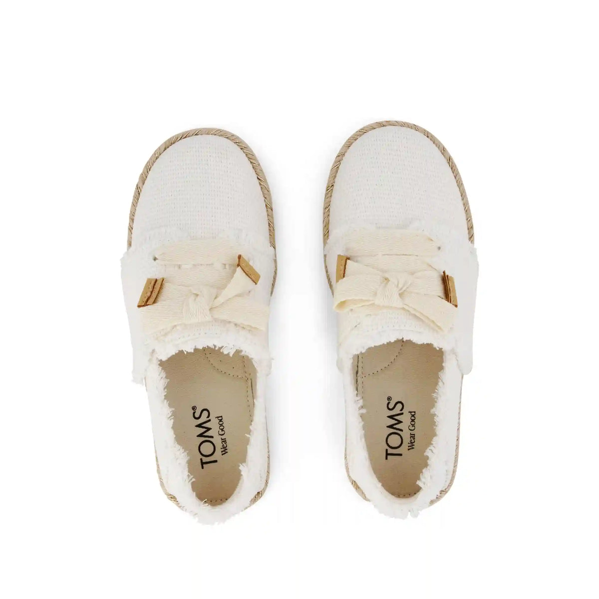 Carolina Lace-Up Kids Espadrille White Fray