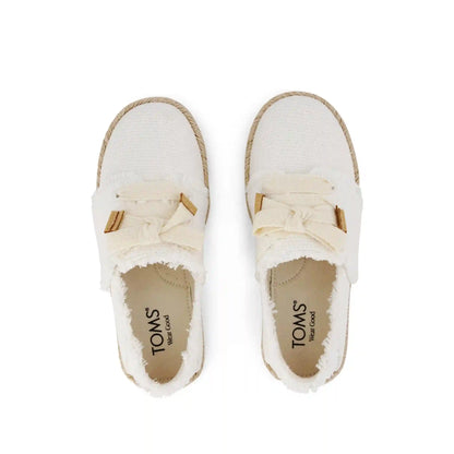 Carolina Lace-Up Kids Espadrille White Fray
