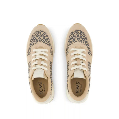 Womens TRVL LITE Retro Runner Sneaker Water Repellent Natural Leopard Spots