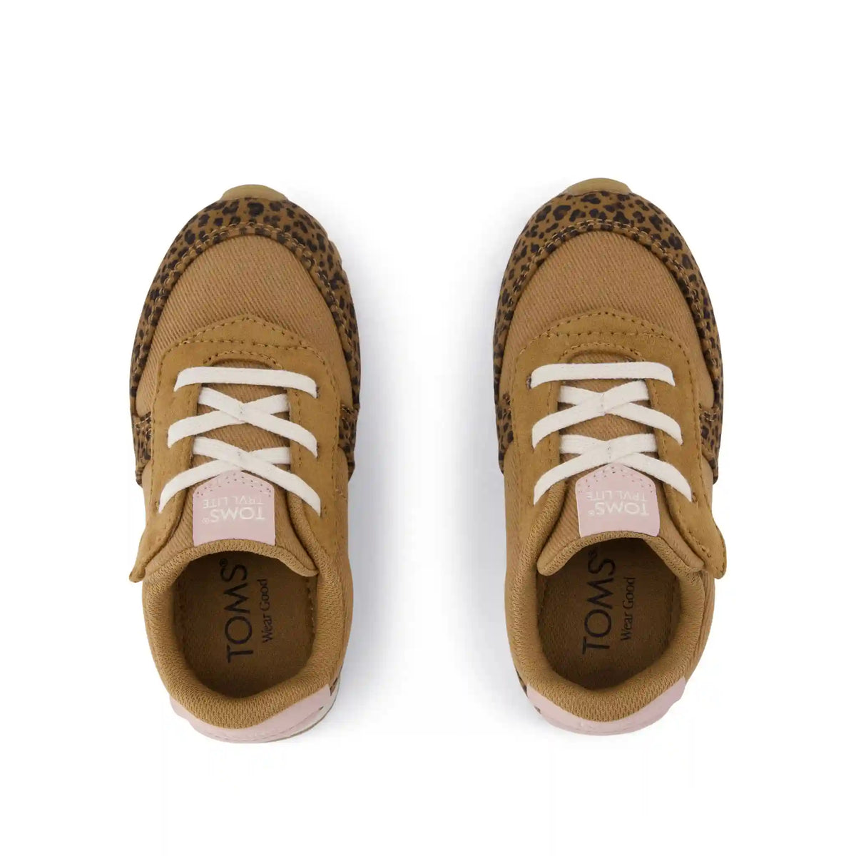 TRVL LITE Retro Runner Toddler Sneaker Water Repellent Toffee Leopard
