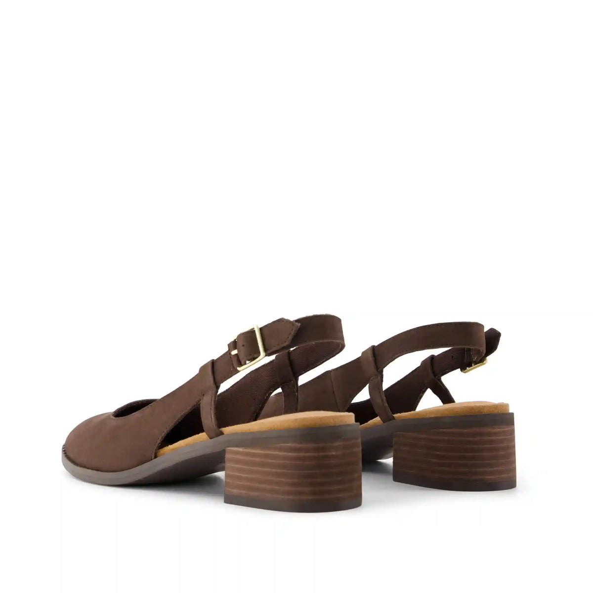 Womens Jaclyn Slingback Heel Chocolate Brown Nubuck Leather