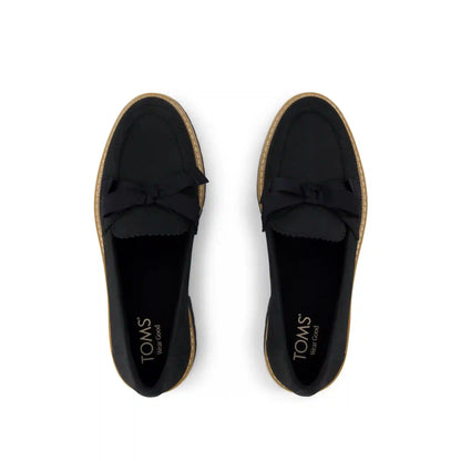 Womens Cara Bow Loafer Black Leather