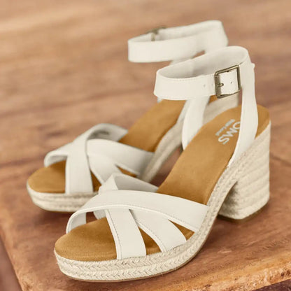 Majorca Rope Strappy Platform Sandal Light Sand Leather