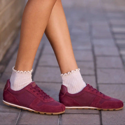 Womens TRVL Lite Palisade Sneaker Water Repellent Burgundy Vintage Twill
