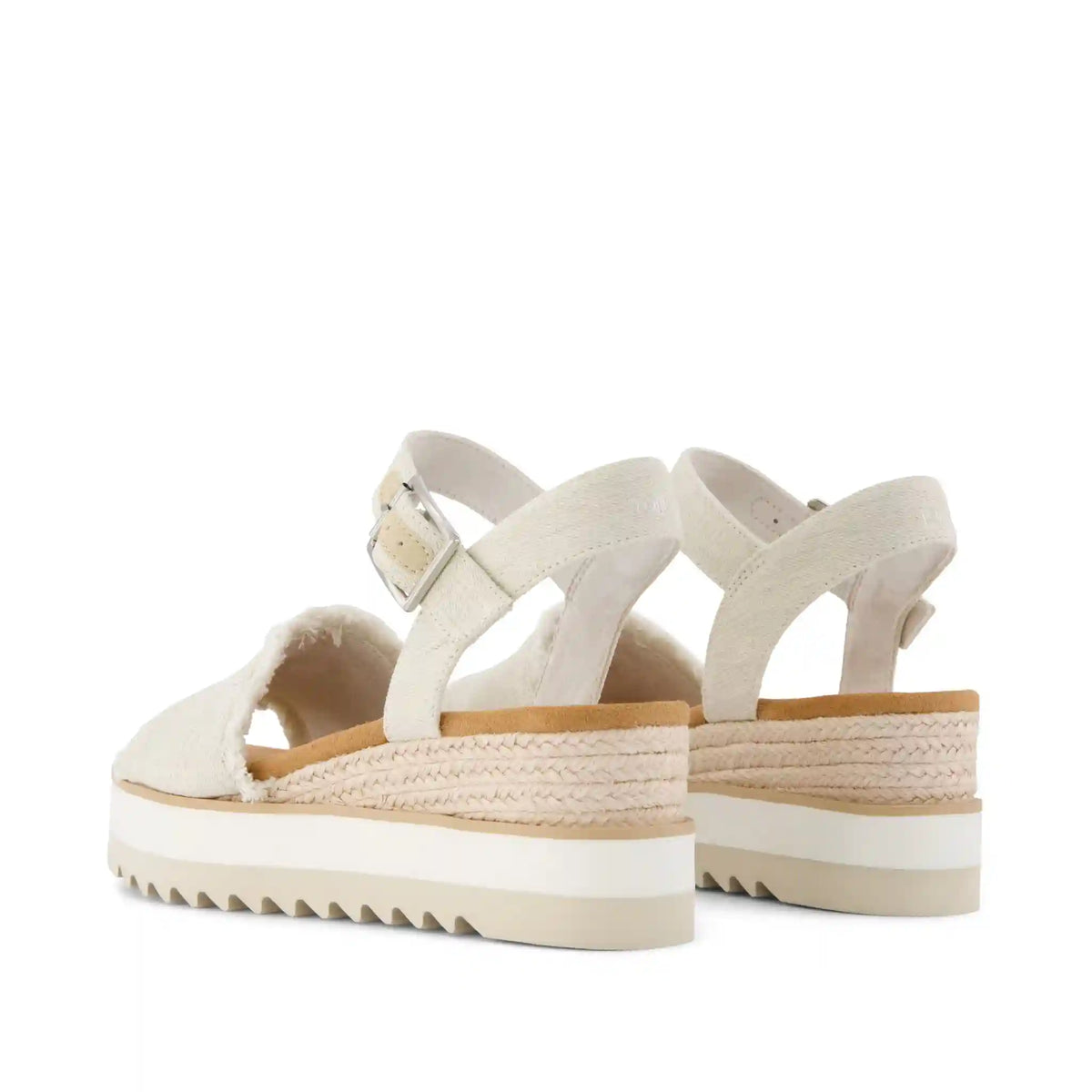 Womens Diana Wedge Sandal White Denim Fray