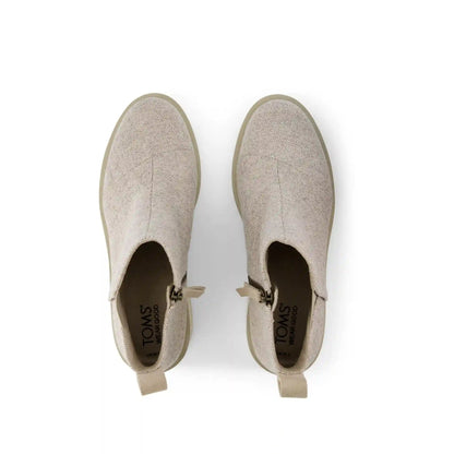 Maude Natural Shimmer Twill Wedge Boot