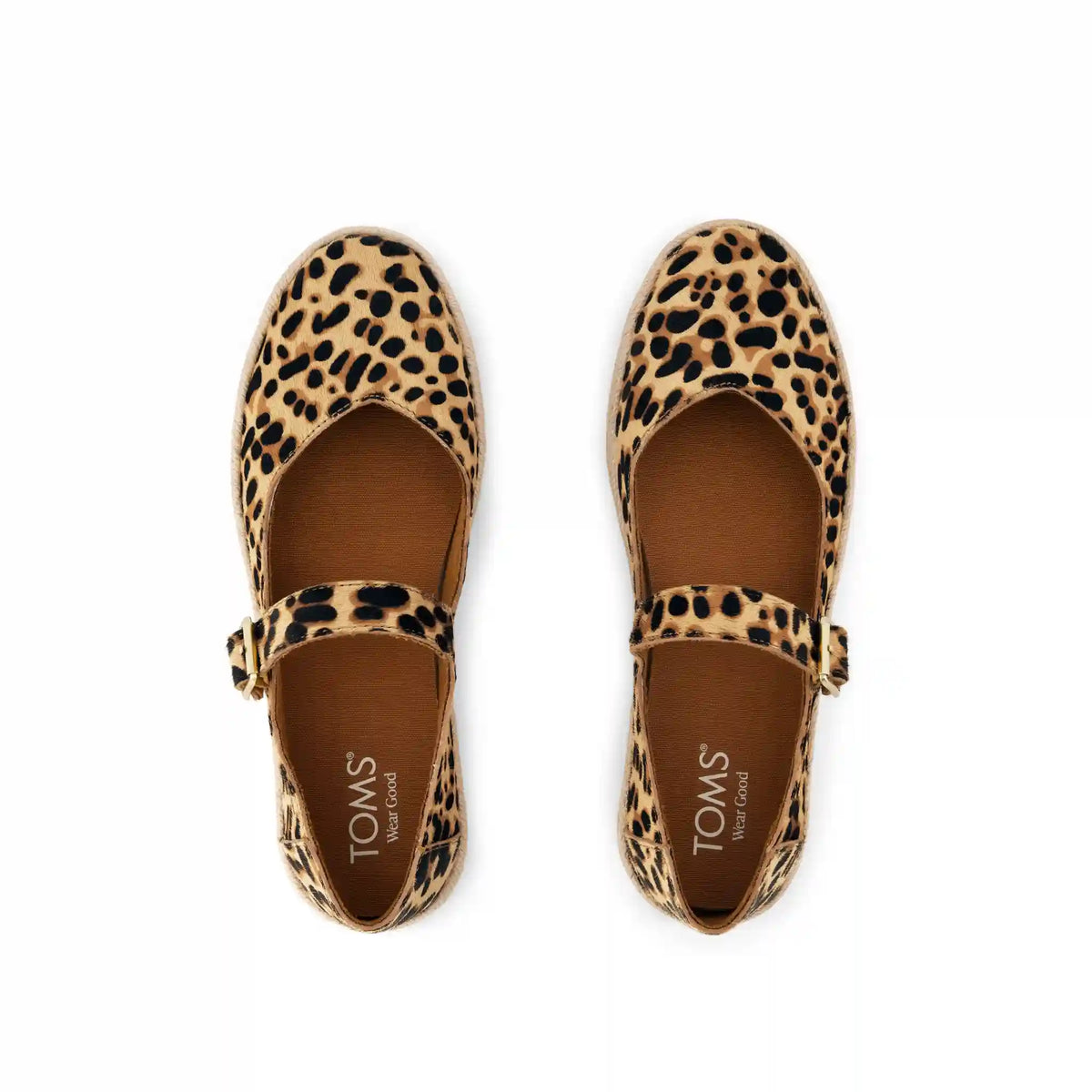 Womens Carolina Mary Jane Espadrille Brown Sugar Leopard Print Hair