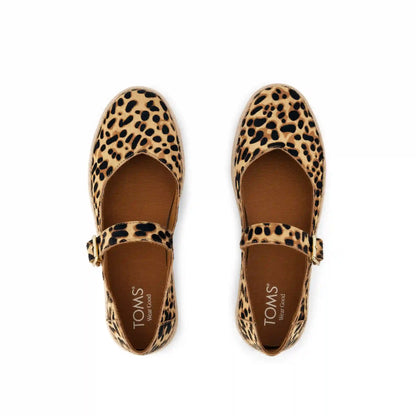 Womens Carolina Mary Jane Espadrille Brown Sugar Leopard Print Hair