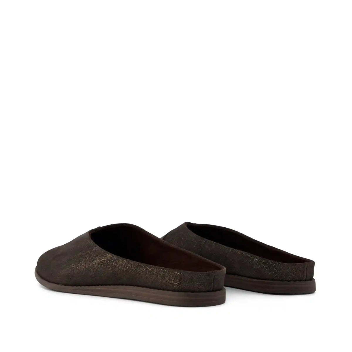 Womens Amelia Mule Chocolate Brown Metallic Suede