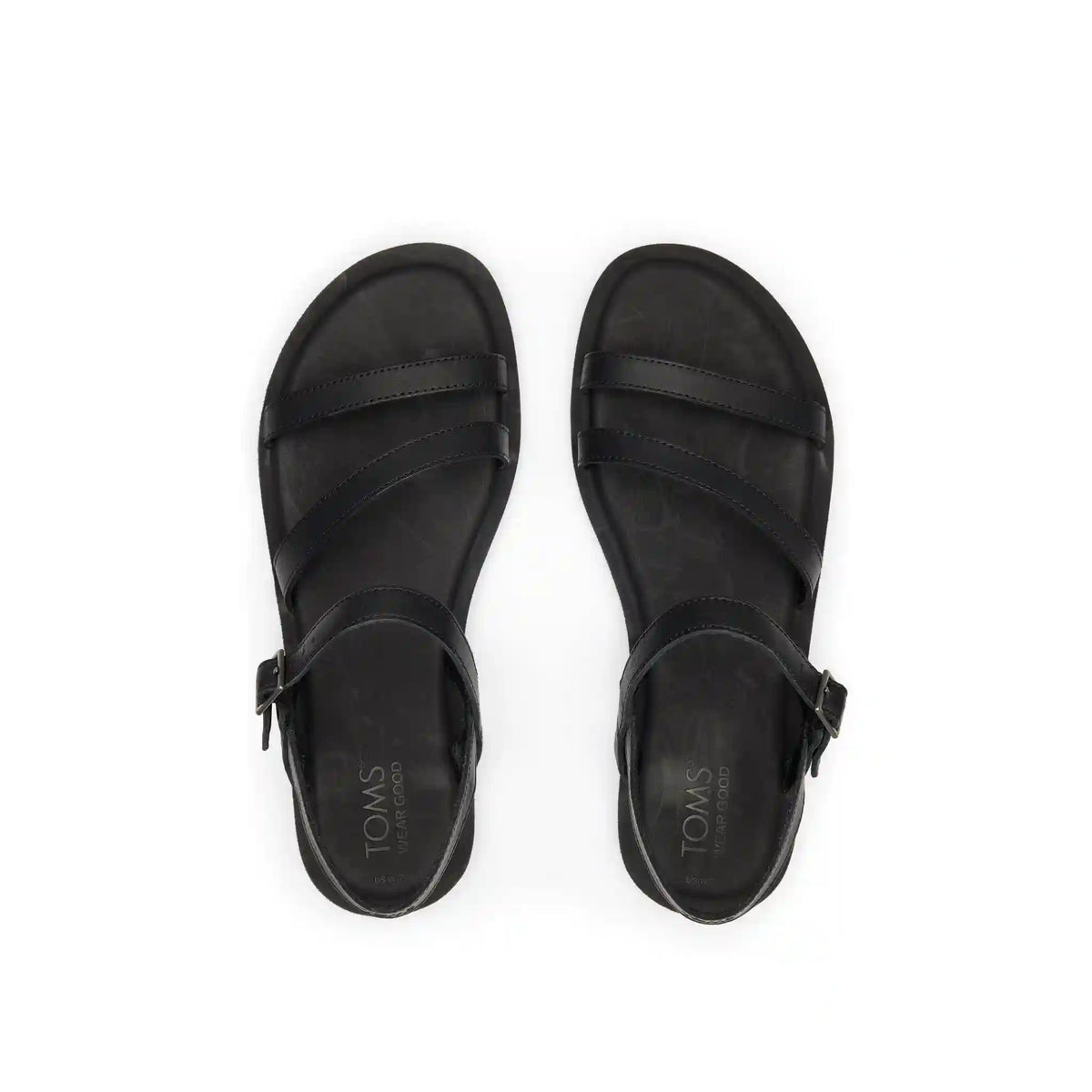 Kira Black Leather Strappy Sandal