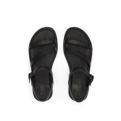 Kira Black Leather Strappy Sandal