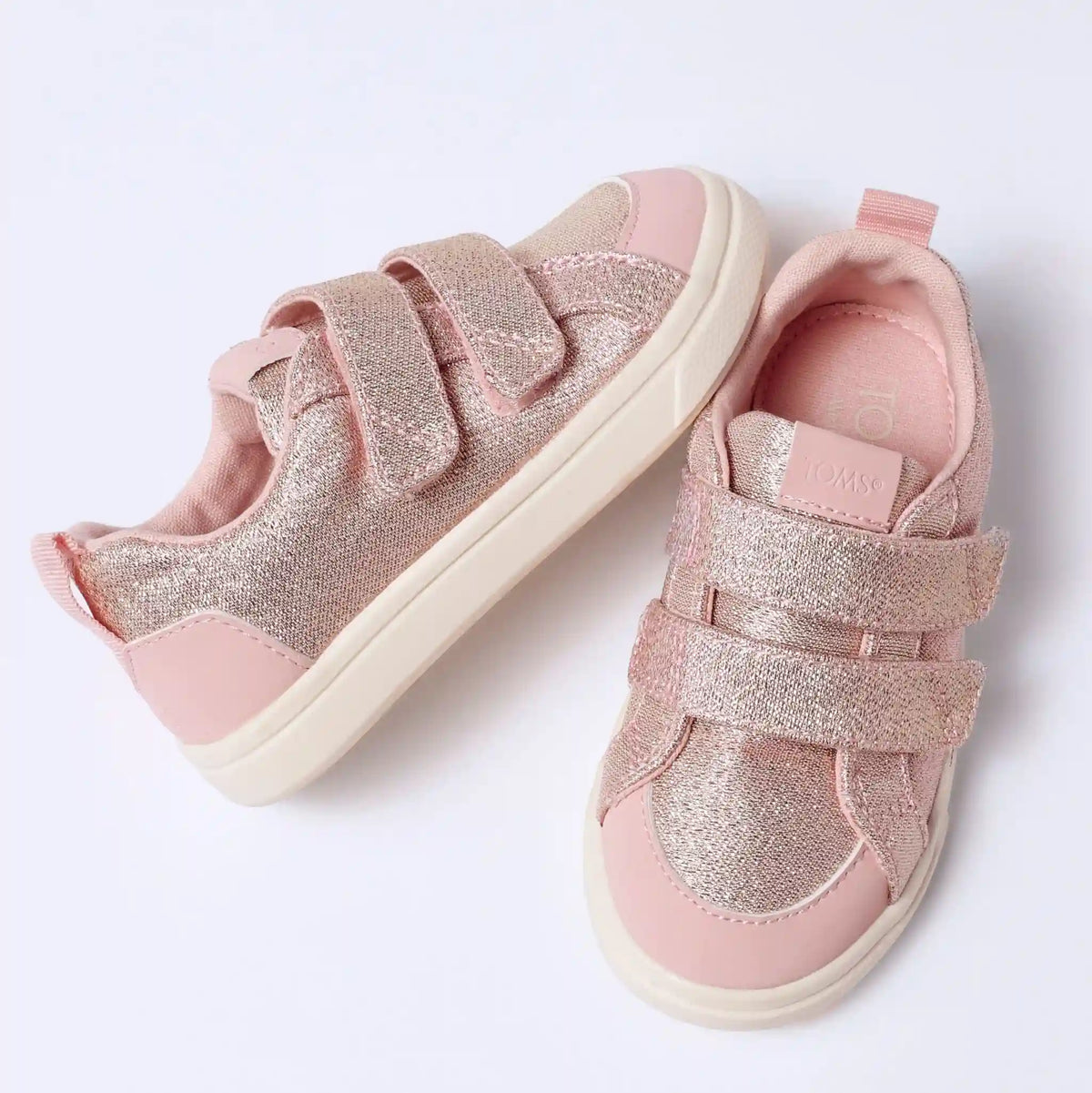 Cruz Double Strap Toddler Sneaker Pink Quartz Iridescent Woven